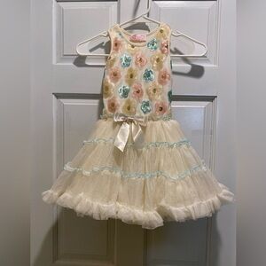 Popatu Cream and Pink Sequin Dress